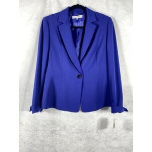 Kasper Jacket Women's 8 Purple Blazer Long Sleeves Easy Chic Career New